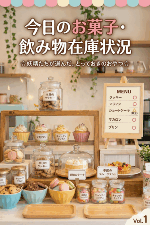本日のお菓子・飲み物在庫速報
